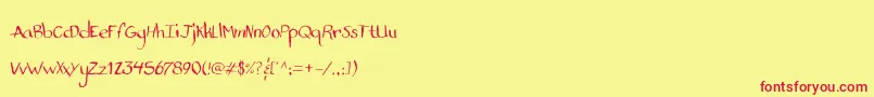 StandardNibHandwritten Font – Red Fonts on Yellow Background