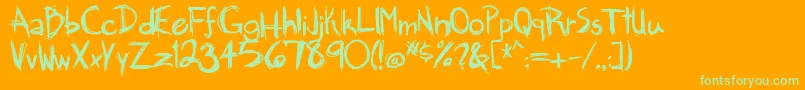 Brankovic Font – Green Fonts on Orange Background
