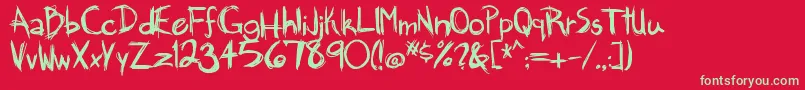 Brankovic Font – Green Fonts on Red Background