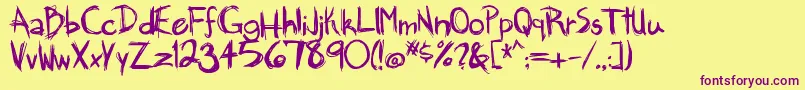 Brankovic Font – Purple Fonts on Yellow Background