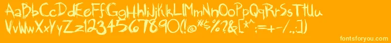 Czcionka Brankovic – żółte czcionki na pomarańczowym tle