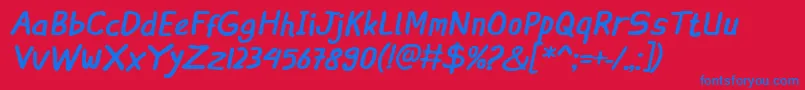 IngatRegularItalic Font – Blue Fonts on Red Background