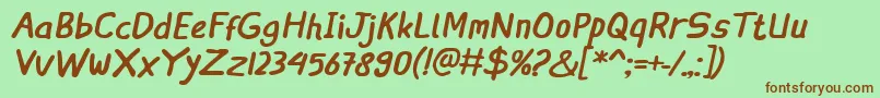 IngatRegularItalic Font – Brown Fonts on Green Background