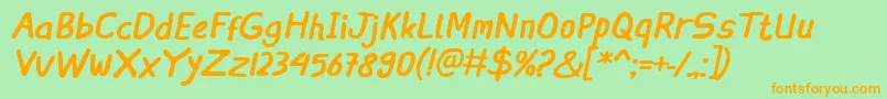 IngatRegularItalic Font – Orange Fonts on Green Background