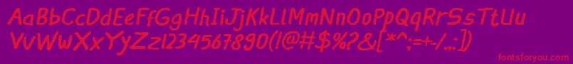 IngatRegularItalic Font – Red Fonts on Purple Background