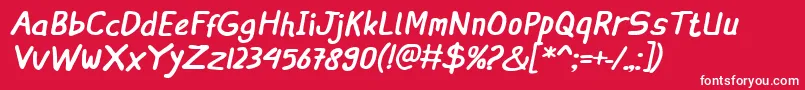 フォントIngatRegularItalic – 赤い背景に白い文字
