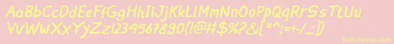 IngatRegularItalic Font – Yellow Fonts on Pink Background