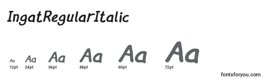 Размеры шрифта IngatRegularItalic