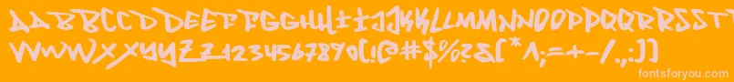 Czcionka Fantome – różowe czcionki na pomarańczowym tle