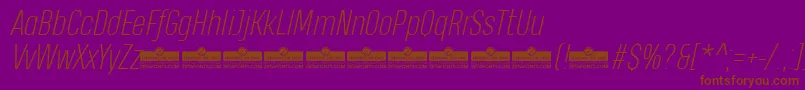 HeadingProExtralightItalicTrial Font – Brown Fonts on Purple Background