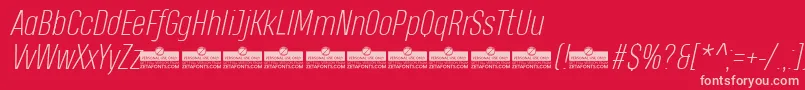 HeadingProExtralightItalicTrial Font – Pink Fonts on Red Background