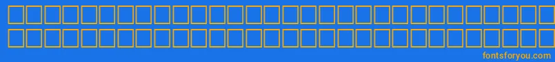 フォントSvobodafwfBoldItalic – オレンジ色の文字が青い背景にあります。