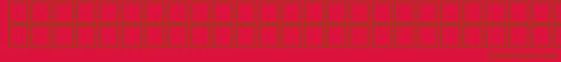 Czcionka AlHorOutline – brązowe czcionki na czerwonym tle