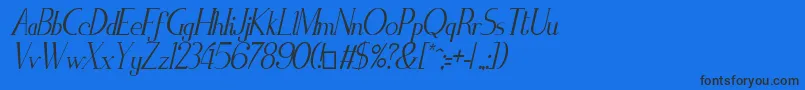 ZorusSerifItalic Font – Black Fonts on Blue Background