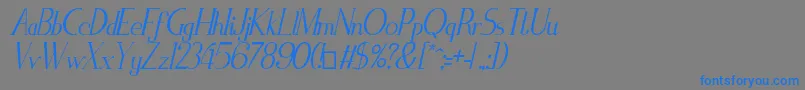 ZorusSerifItalic Font – Blue Fonts on Gray Background