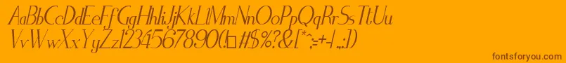 ZorusSerifItalic Font – Brown Fonts on Orange Background