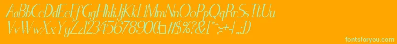 ZorusSerifItalic Font – Green Fonts on Orange Background