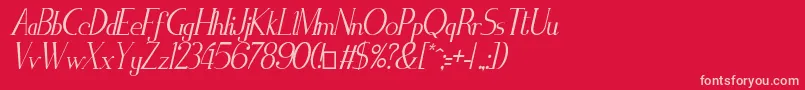 ZorusSerifItalic Font – Pink Fonts on Red Background