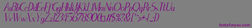 ZorusSerifItalic Font – Purple Fonts on Gray Background