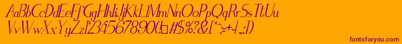 ZorusSerifItalic Font – Purple Fonts on Orange Background