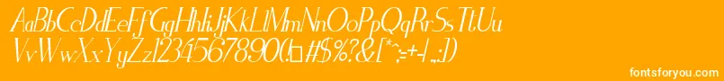 ZorusSerifItalic Font – White Fonts on Orange Background