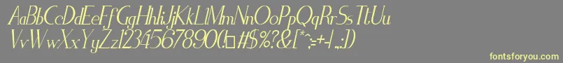 ZorusSerifItalic Font – Yellow Fonts on Gray Background