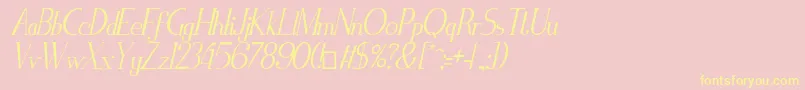 ZorusSerifItalic Font – Yellow Fonts on Pink Background