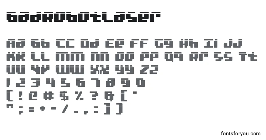 Czcionka BadRobotLaser – alfabet, cyfry, specjalne znaki
