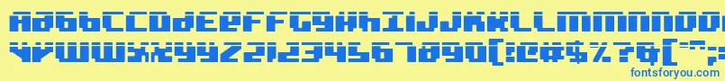 BadRobotLaser Font – Blue Fonts on Yellow Background