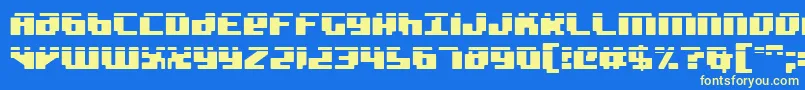 BadRobotLaser Font – Yellow Fonts on Blue Background