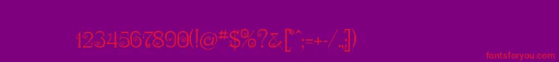 フォントNymphaOne – 紫の背景に赤い文字