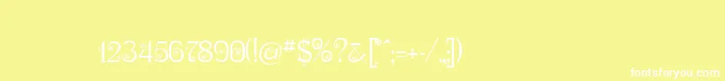 フォントNymphaOne – 黄色い背景に白い文字