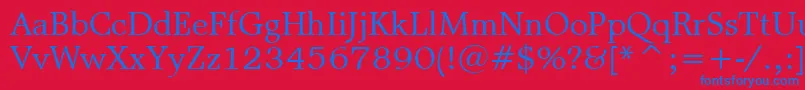 MattAntiqueBt Font – Blue Fonts on Red Background