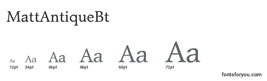 MattAntiqueBt Font Sizes