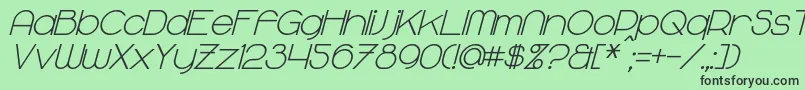 MajoramBoldItalic Font – Black Fonts on Green Background