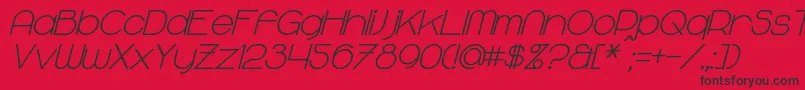 MajoramBoldItalic Font – Black Fonts on Red Background