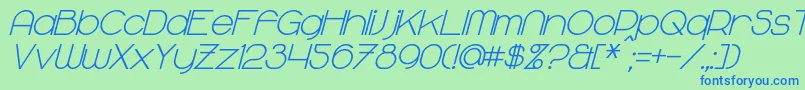 MajoramBoldItalic Font – Blue Fonts on Green Background