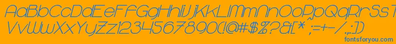 MajoramBoldItalic Font – Blue Fonts on Orange Background