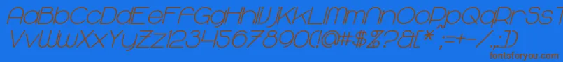 MajoramBoldItalic Font – Brown Fonts on Blue Background