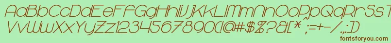 MajoramBoldItalic Font – Brown Fonts on Green Background