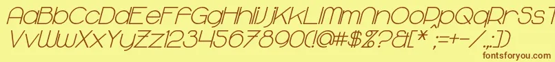 MajoramBoldItalic Font – Brown Fonts on Yellow Background
