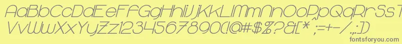 MajoramBoldItalic Font – Gray Fonts on Yellow Background