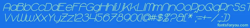 MajoramBoldItalic Font – Green Fonts on Blue Background