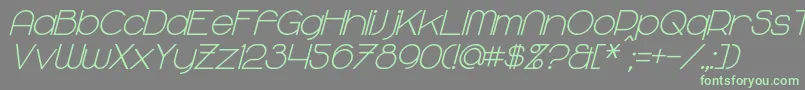 MajoramBoldItalic Font – Green Fonts on Gray Background