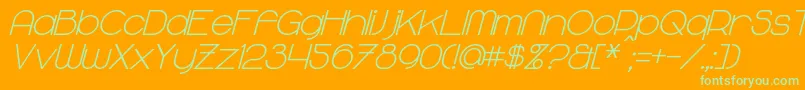 MajoramBoldItalic Font – Green Fonts on Orange Background