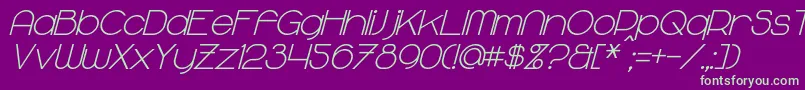 MajoramBoldItalic Font – Green Fonts on Purple Background