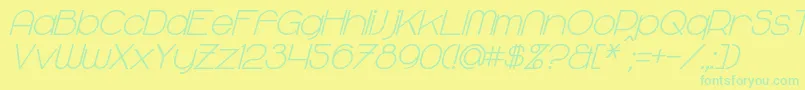 MajoramBoldItalic Font – Green Fonts on Yellow Background