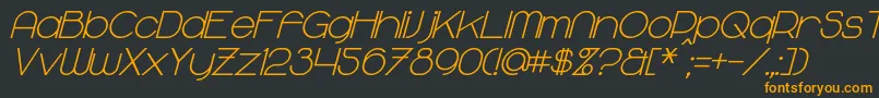 MajoramBoldItalic Font – Orange Fonts on Black Background