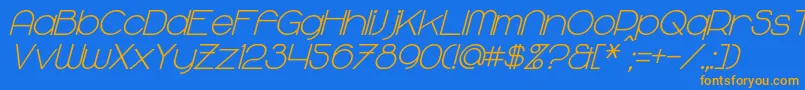 MajoramBoldItalic Font – Orange Fonts on Blue Background