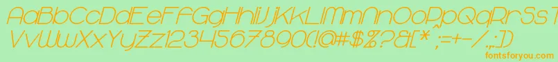 MajoramBoldItalic Font – Orange Fonts on Green Background